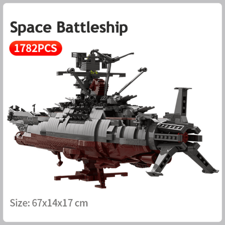 Yamato Space Battleship DIY Model Building Blocks Warship MOC Bricks Toys Gift Set 1782pcs