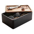 thumbnail image 1 of Yamazaki Home Accessory Box, Walnut, Polystone, Lid, No Assembly, 1 of 8