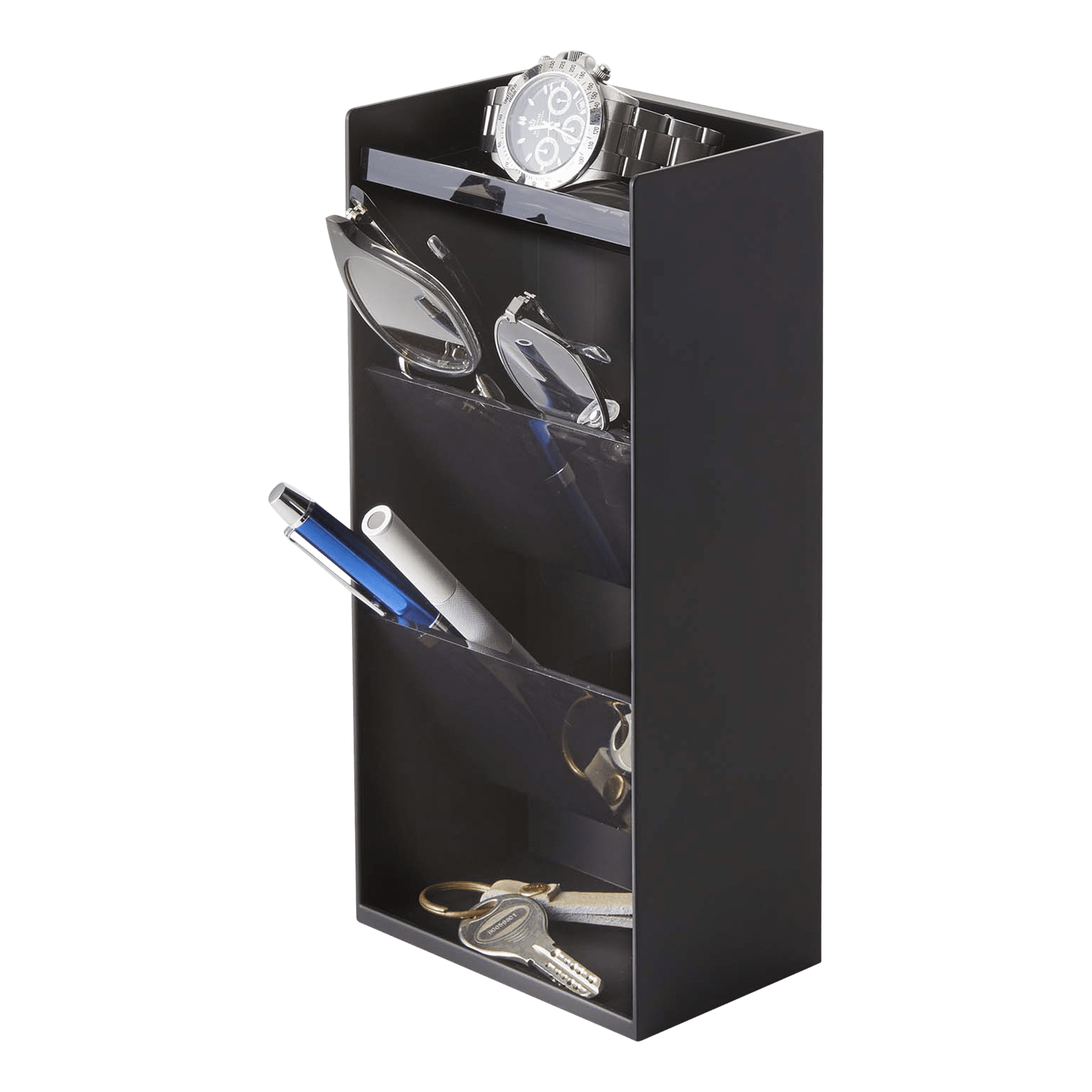 Black Adjustable Plastic Jewelry and Accessory Organizer