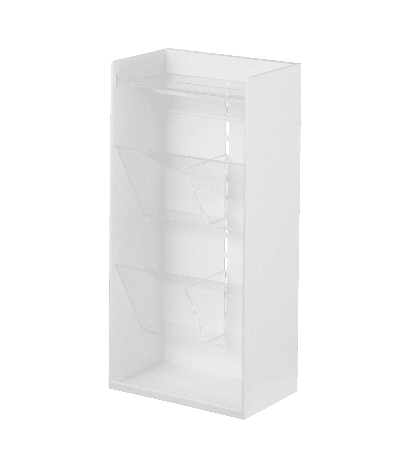 White Adjustable Tier Accessory Organizer with Clear Trays