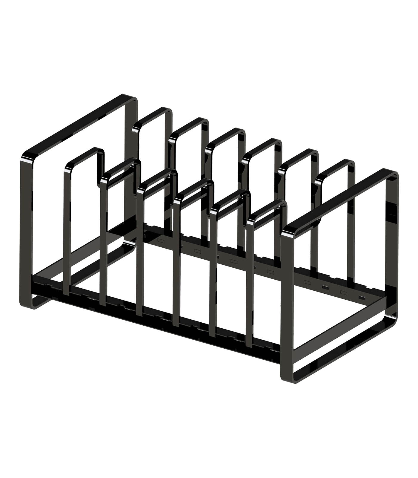 Black Adjustable Steel Pot Lid and Pan Organizer