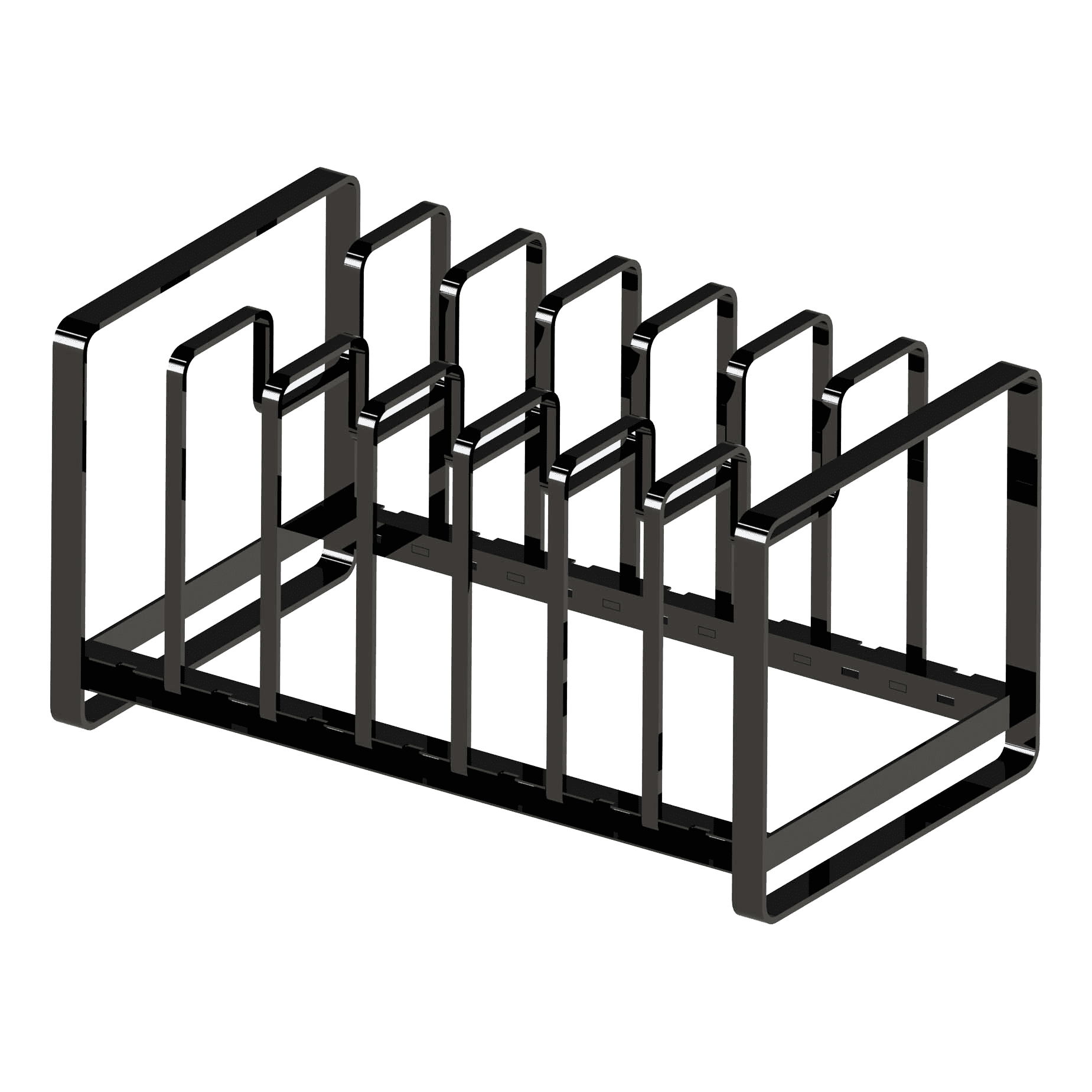 Black Adjustable Steel Pot Lid and Pan Organizer