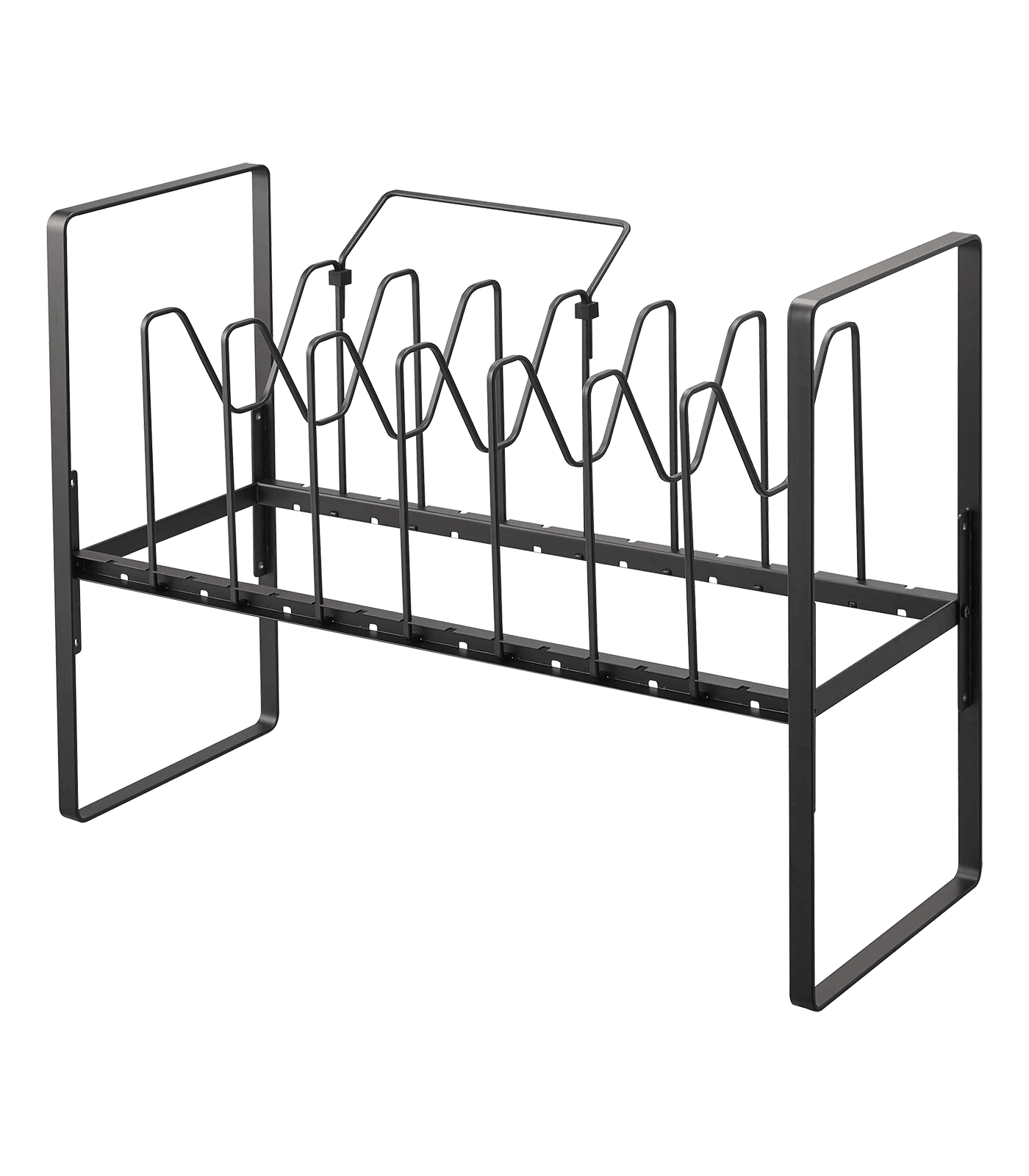 Black Adjustable Steel Pots and Pans Organizer