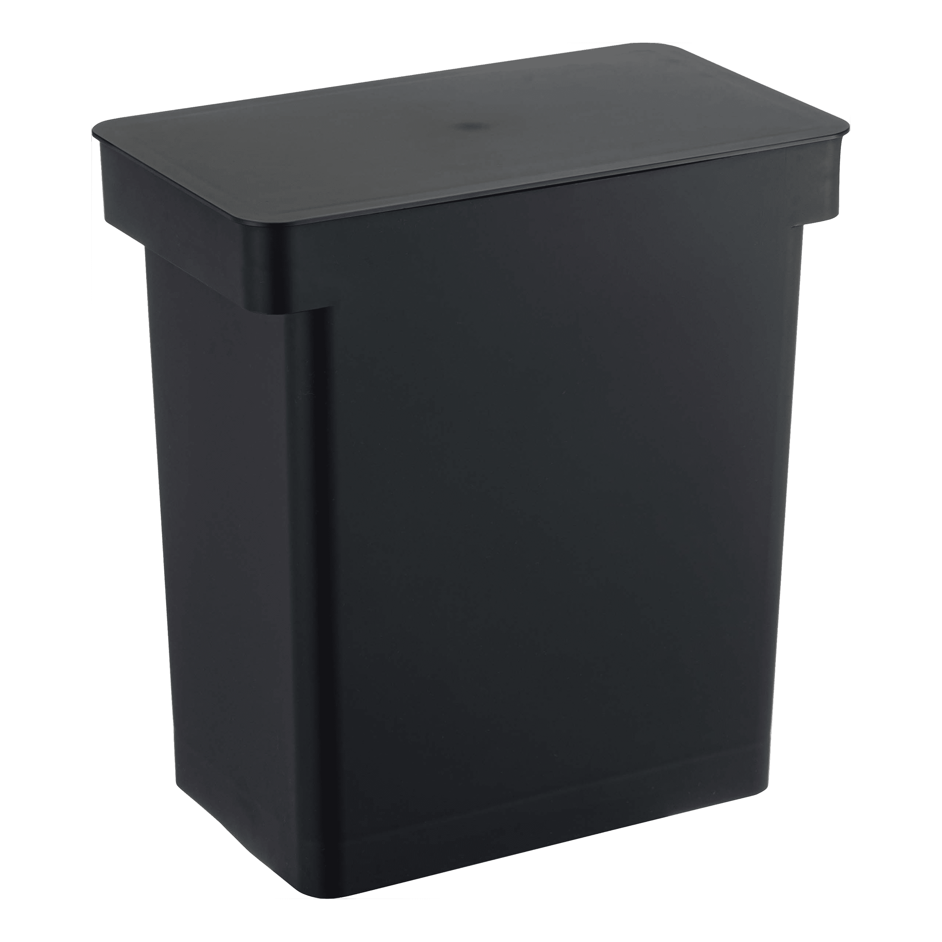 Black Plastic Airtight Rolling Kitchen Trash Can