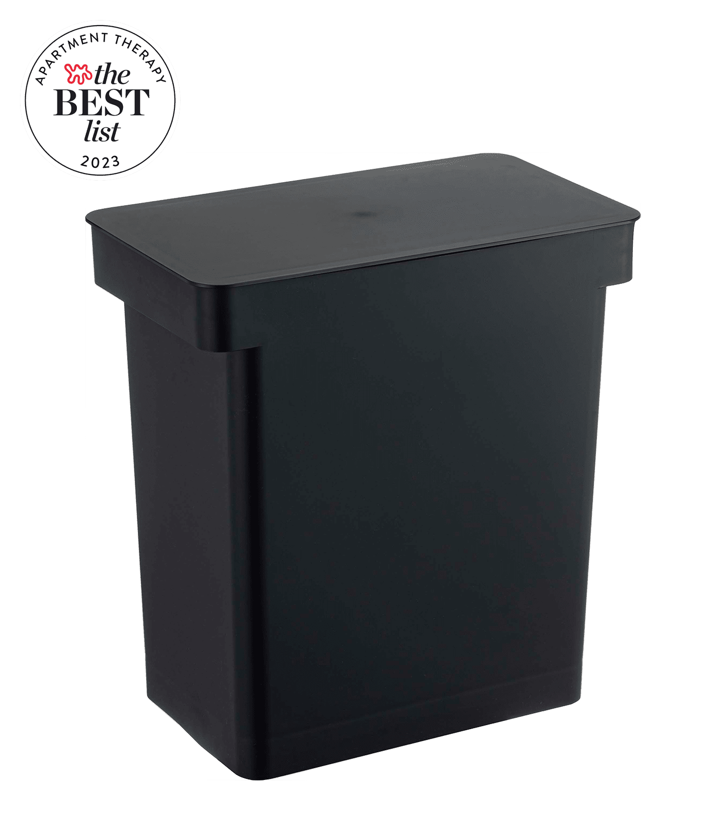 Black Plastic Airtight Rolling Kitchen Trash Can