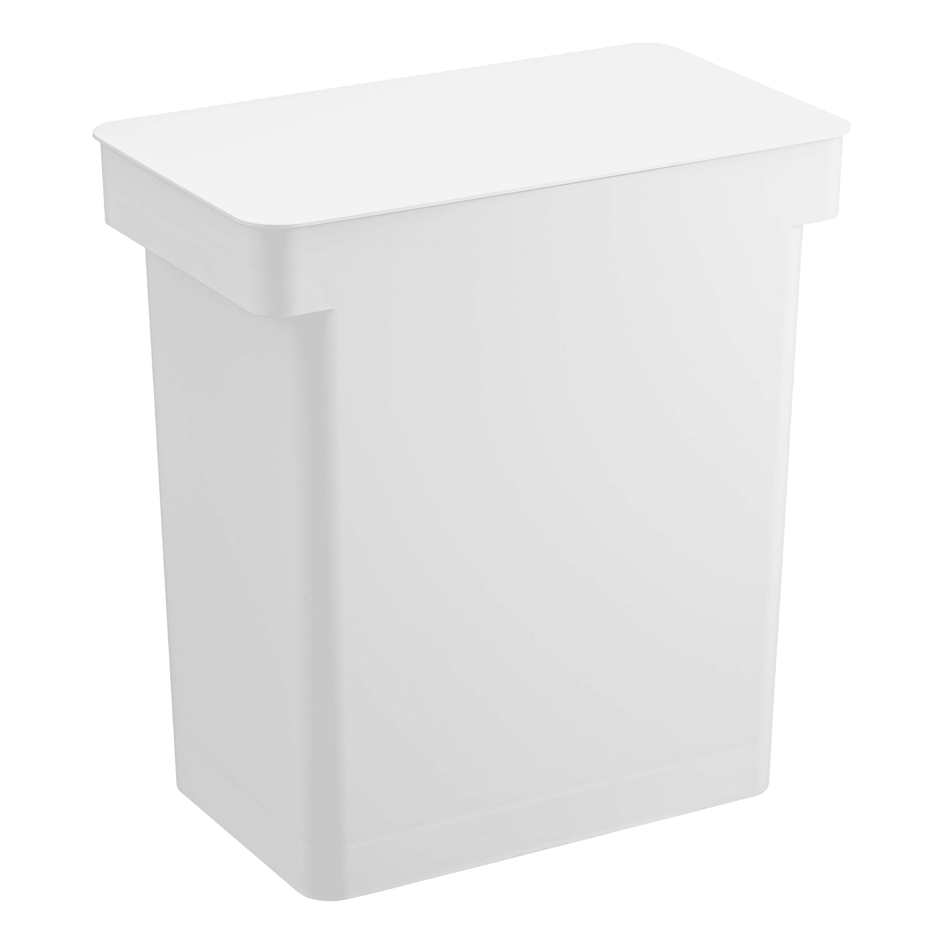 White Airtight Rolling Kitchen Trash Can with Wheels