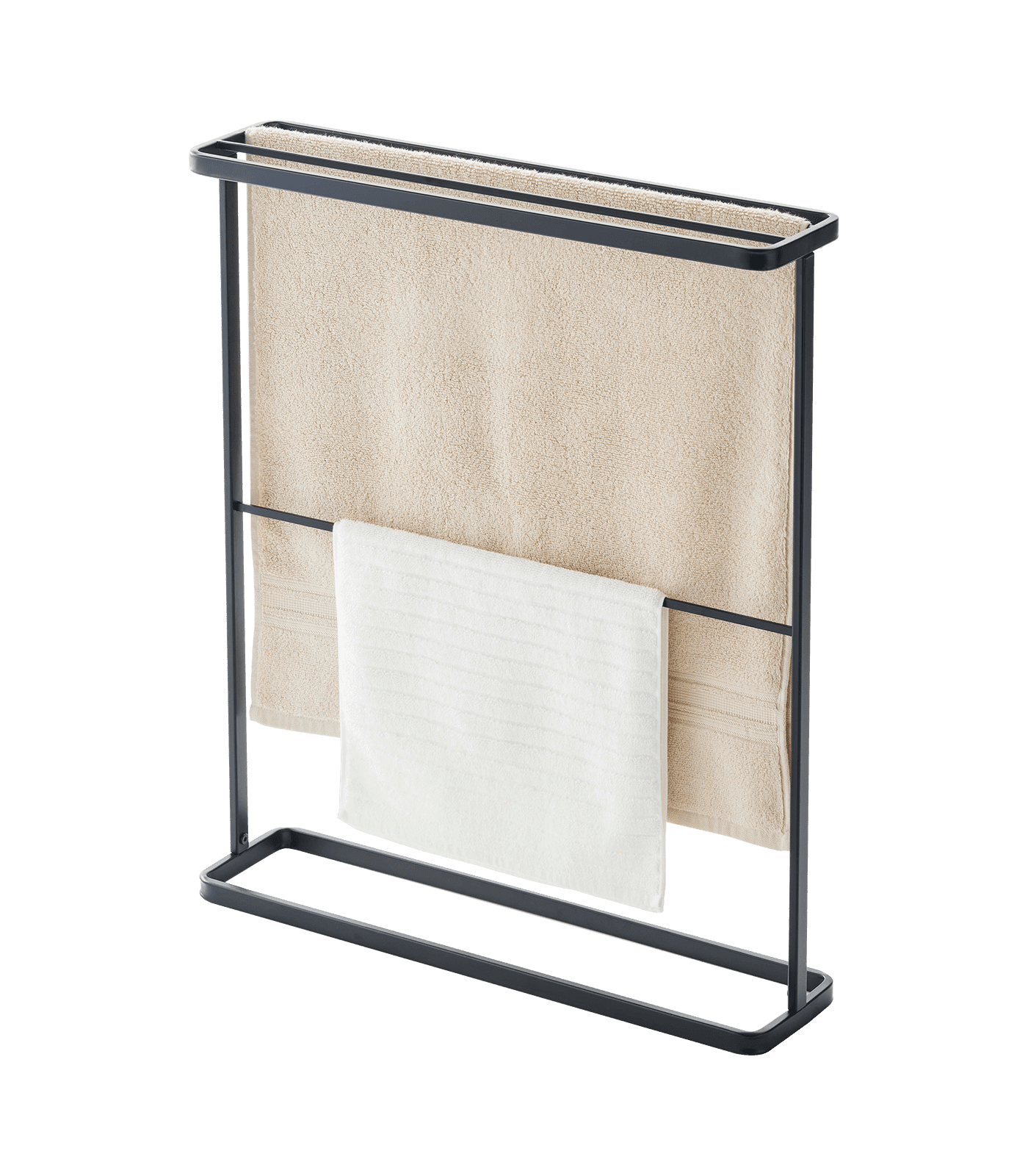 Black Steel Slim Portable Bath Towel Hanger