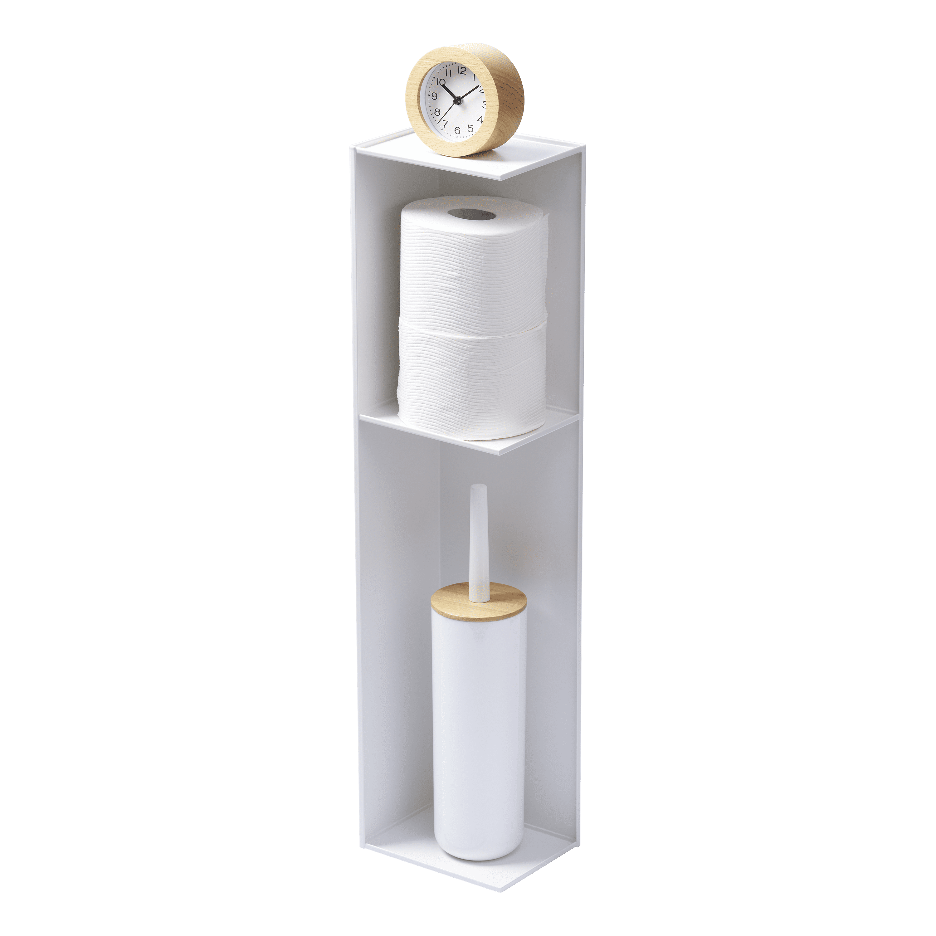 Sleek White Over-the-Toilet 3-Tier Storage Organizer