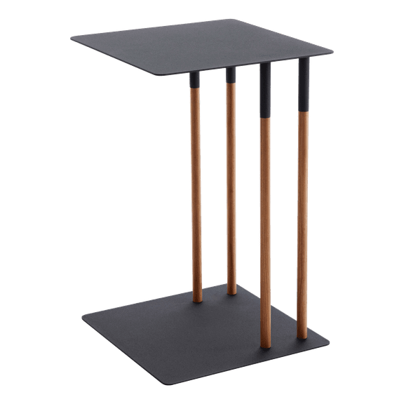 Yamazaki Home C Side Table, Black, Steel, Supports 11 pounds