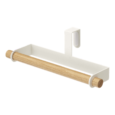 Yamazaki Home  Cabinet Door Dish Towel Hanger, Steel and Wood, Holds 2.2 lbs - L 2.95 x W 7.48 x H  2.36 inches