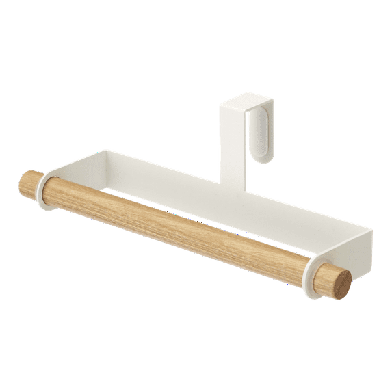 Yamazaki Home Cabinet Door Dish Towel Hanger, Steel and Wood, Holds 2.2 lbs - L 2.95 x W 7.48 x H 2.36 inches