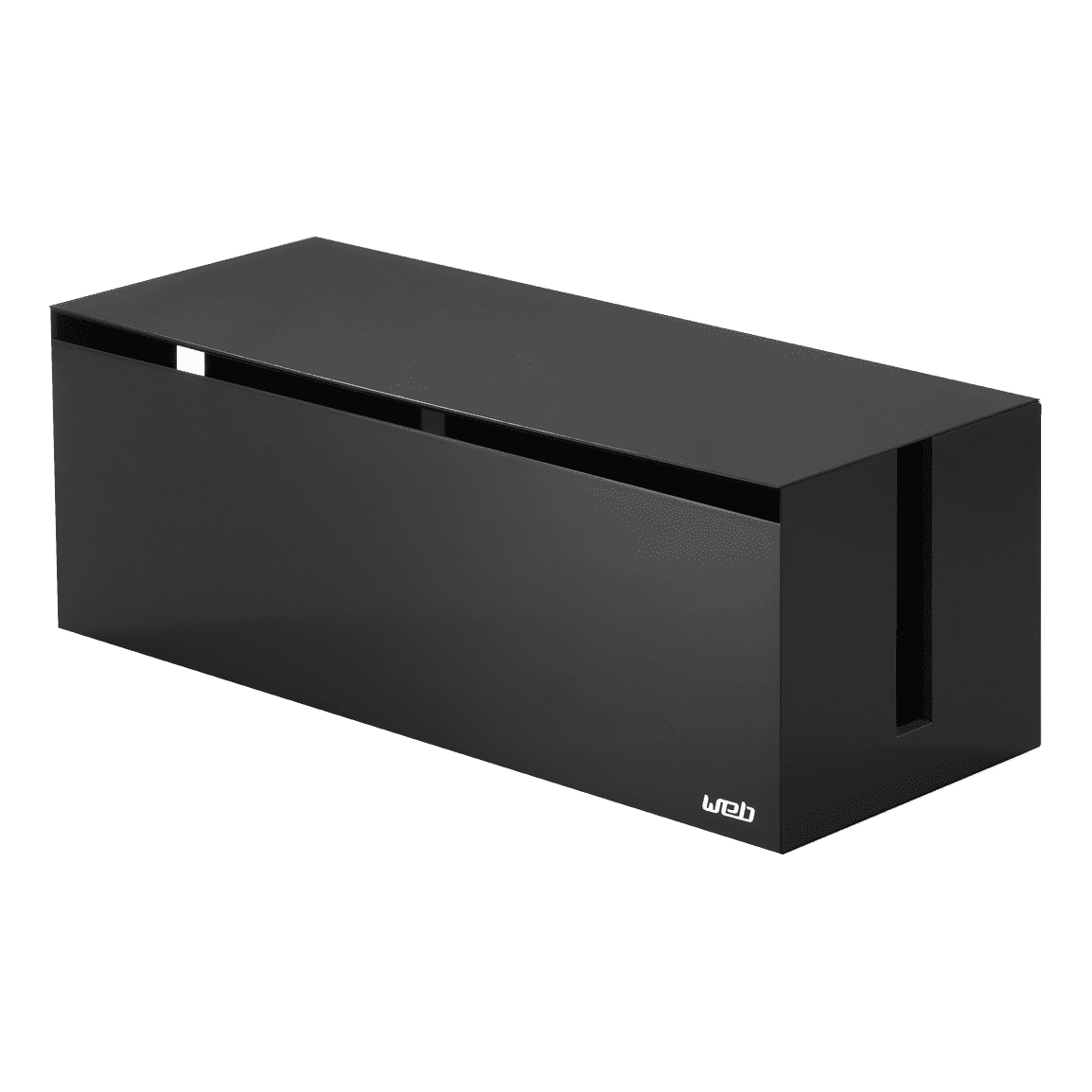 Black Plastic Lidded Cable Organizer Box