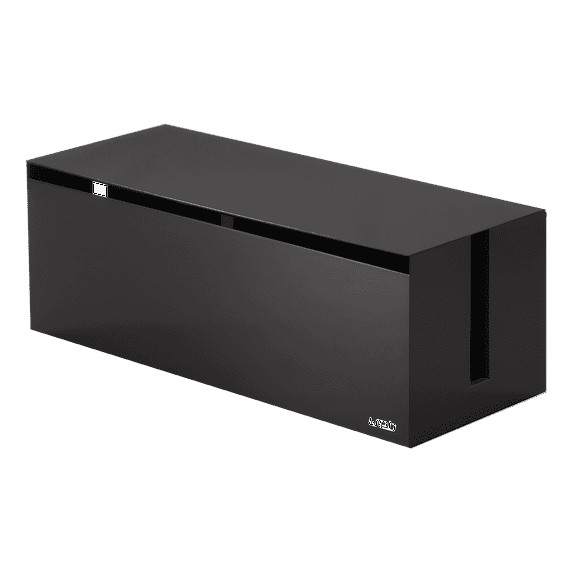 Yamazaki Home Cable Management Box, ABS Plastic, Lid - L 6.1 x W 15.75 x H 5.71 inches Brown