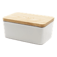 thumbnail image 1 of Yamazaki Home Ceramic Butter Dish, White, Ceramic, Dishwasher Safe, Lid, No Assembly, 1 of 7