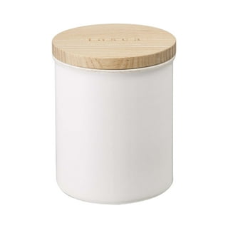 OUR TABLE Simply White 55 oz. Porcelain Small Dry Goods Canister With Air  Tight Lid 985119945M - The Home Depot