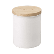 Yamazaki Home Ceramic Canister - Four Styles, White, Ceramic, Plain, 15.25 oz., 450 ml, Airtight, Dishwasher Safe, Lid, No Assembly