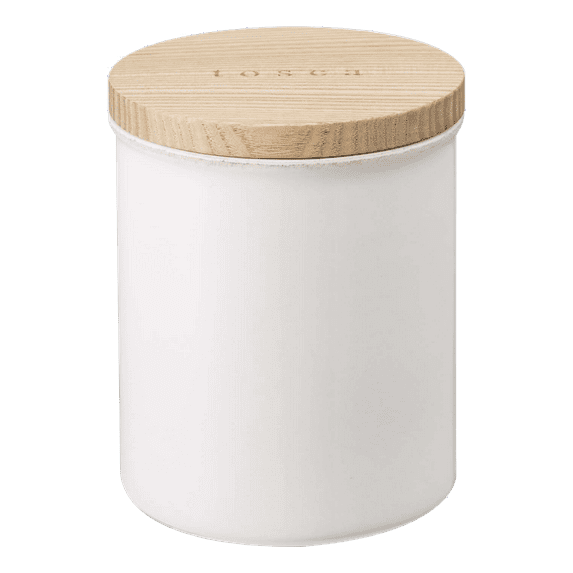 Yamazaki Home Ceramic Canister - Four Styles, White, Ceramic, Plain, 15.25 oz., 450 ml, Airtight, Dishwasher Safe, Lid, No Assembly