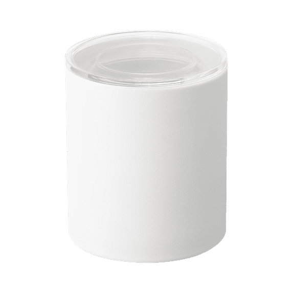 Yamazaki Home Ceramic Canister - Two Sizes, Ceramic, Large, 2.1 cups, 500 milliliters - L 4.13 x W 4.13 x H 4.72 inches White