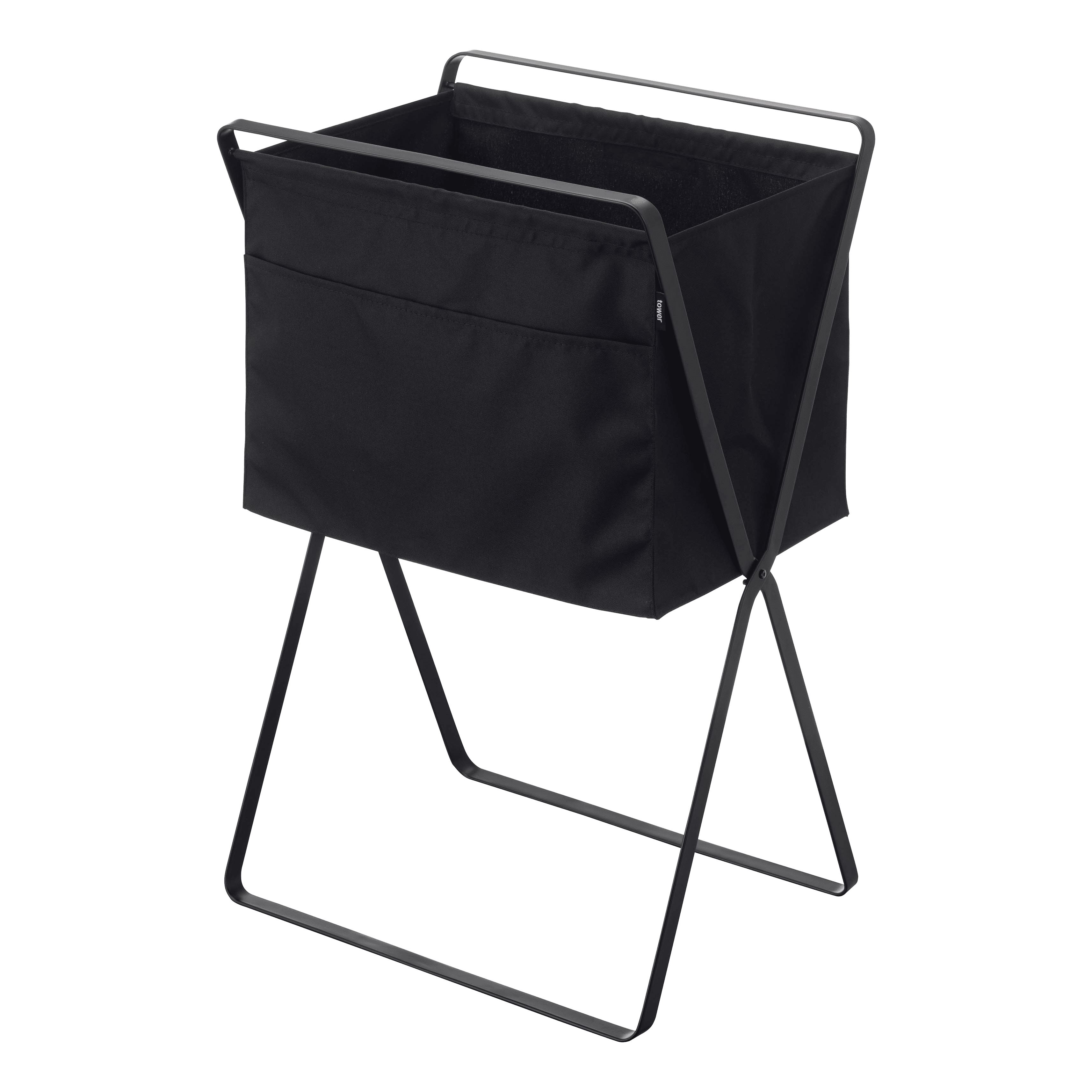 Black Steel Collapsible Frame Laundry Hamper