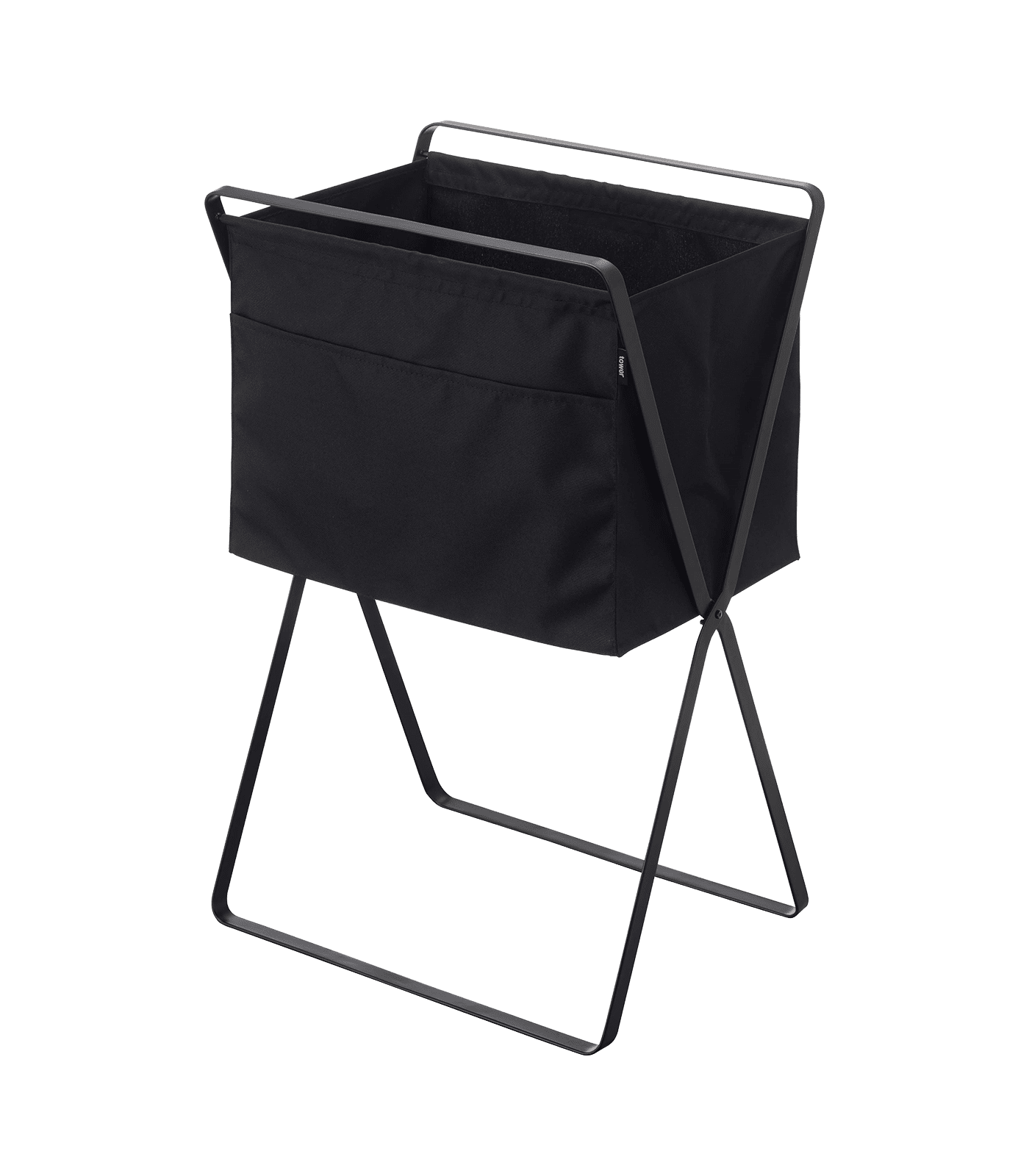 Black Steel Collapsible Frame Laundry Hamper