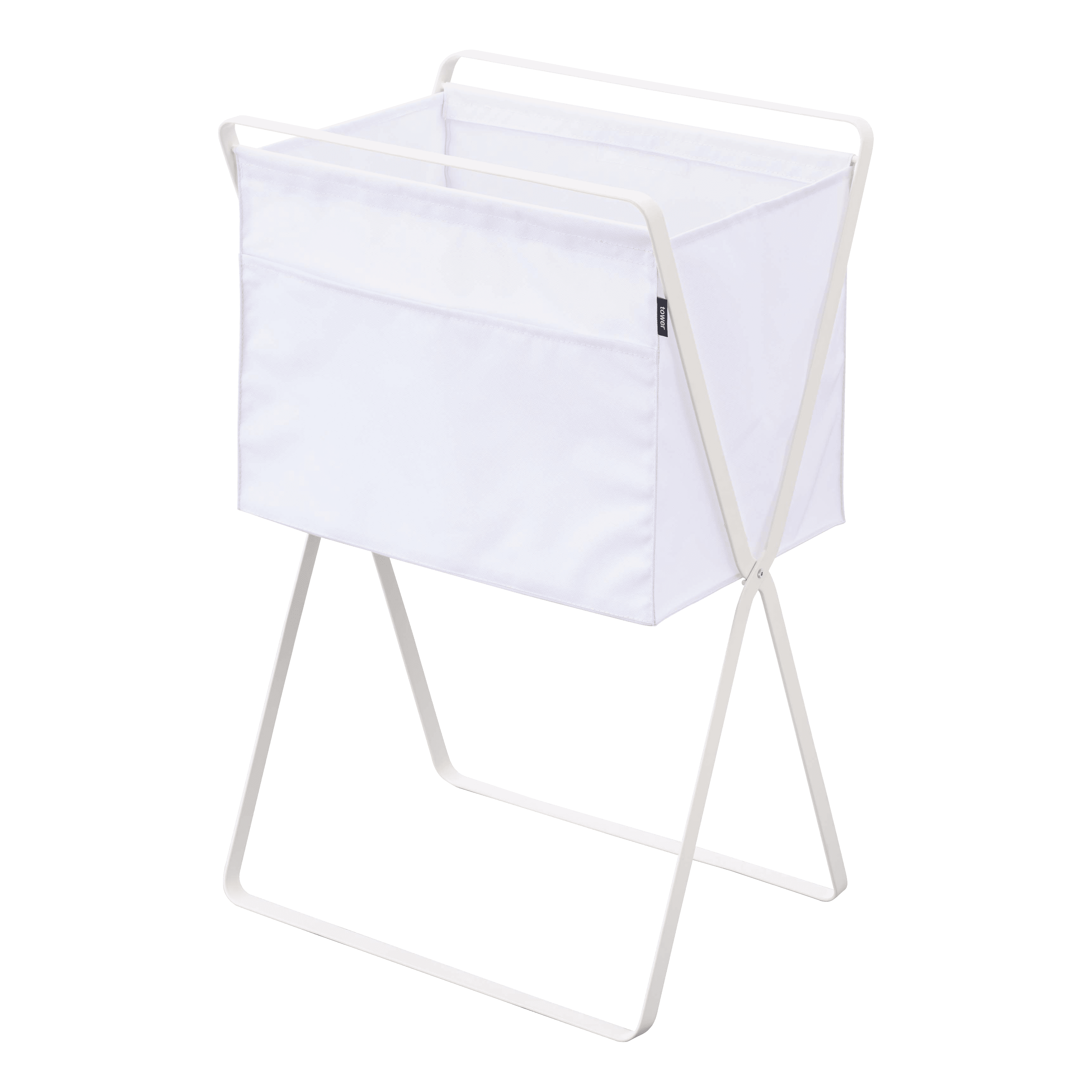 White Collapsible Frame Hamper with Handles