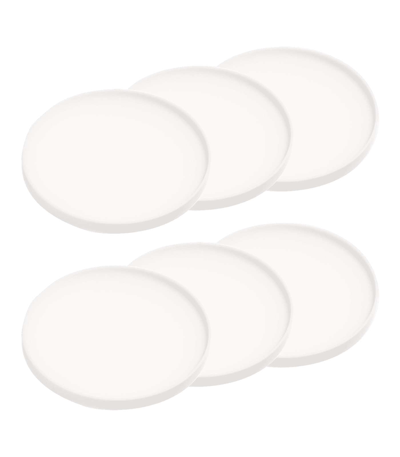 White Round Silicone Coasters Set of 6
