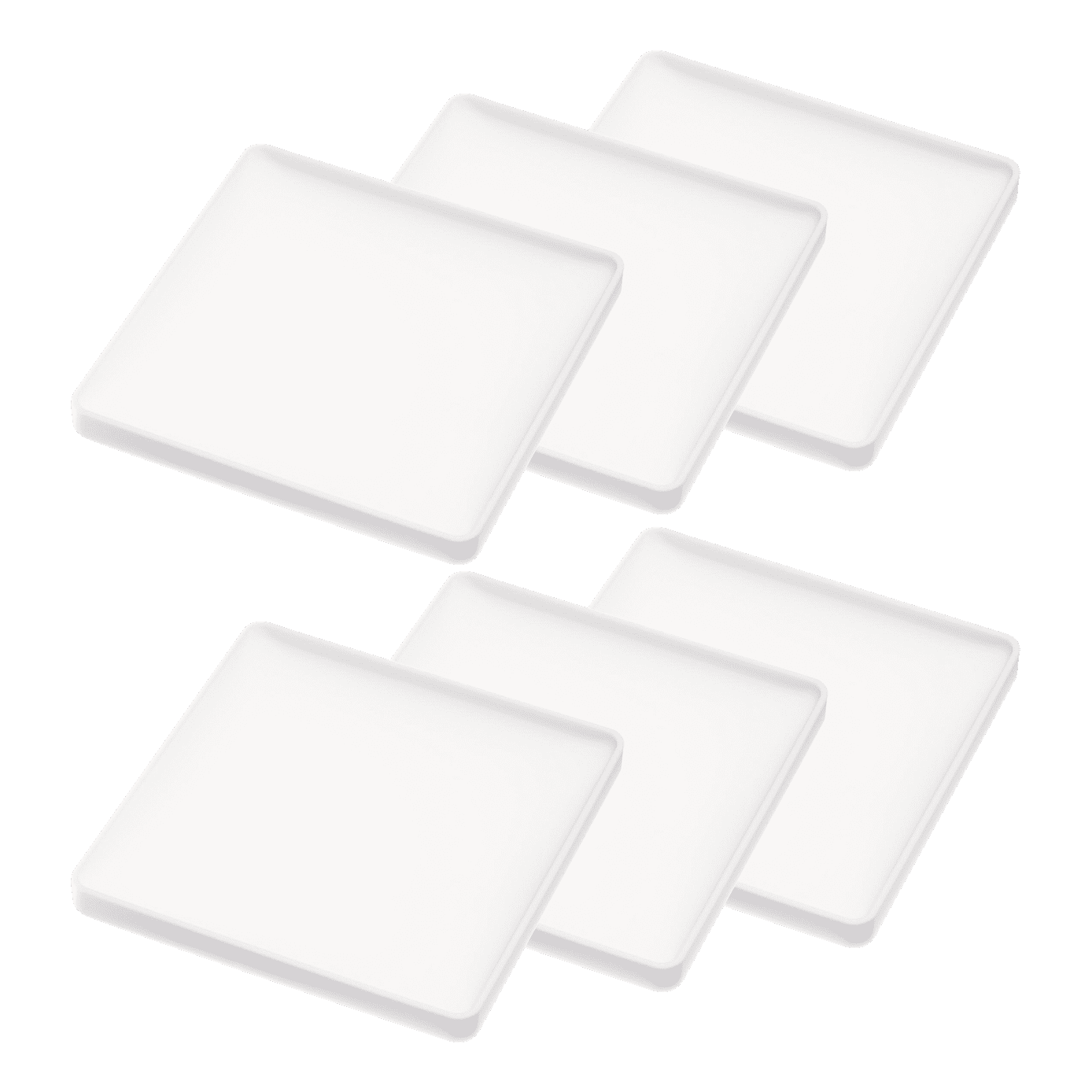 White Square Silicone Coasters Set of 6