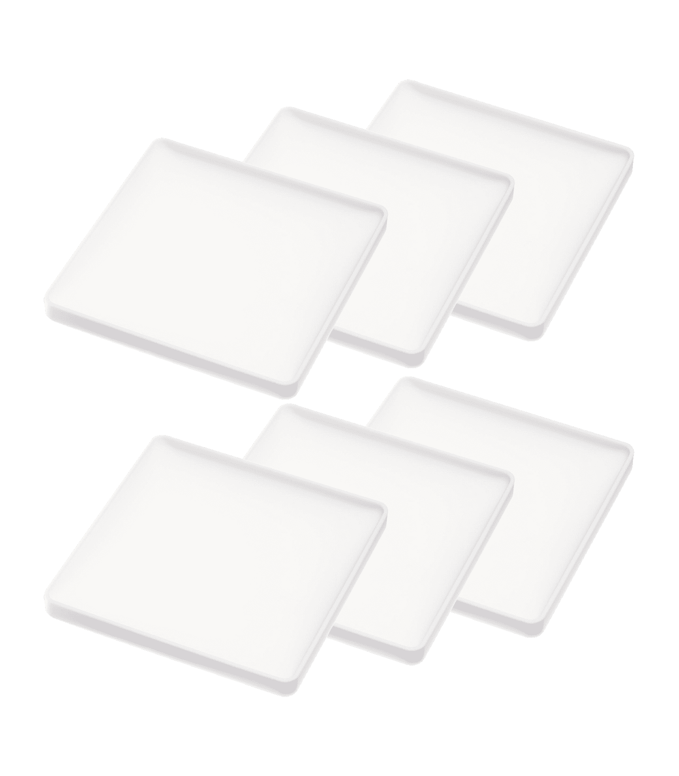 White Square Silicone Coasters Set of 6