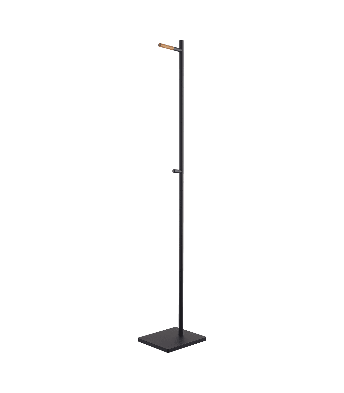 Black Steel and Wood Minimalist Coat Rack