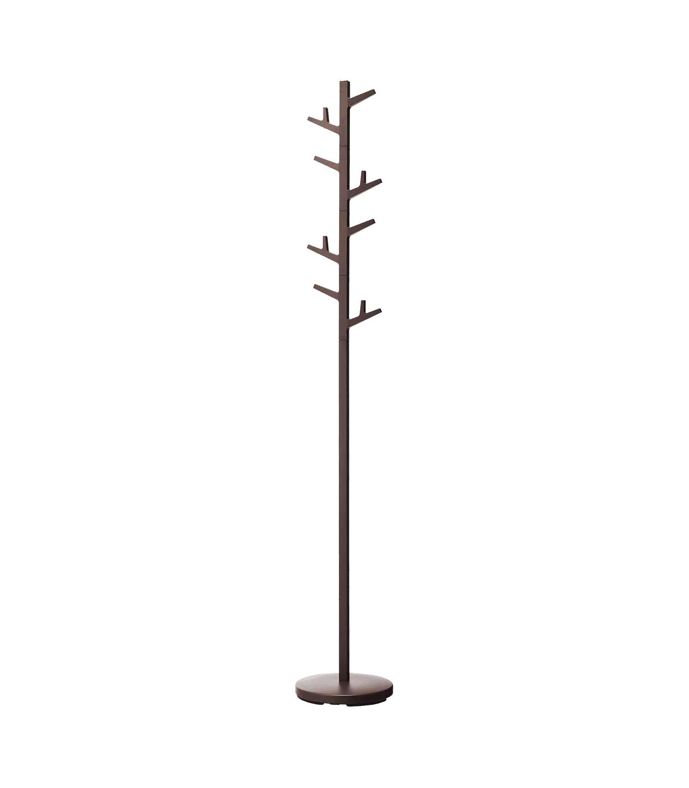 Slim Brown Steel Branch Coat Rack with Adjustable Hooks