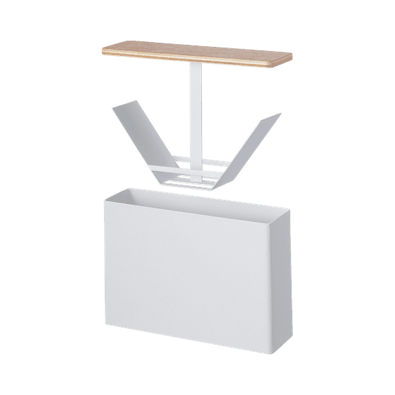 Yamazaki Home Coffee Filter Case - Size 01 + 02, White, Steel + Wood,  #2 Coffee Filters, Lid, No Assembly