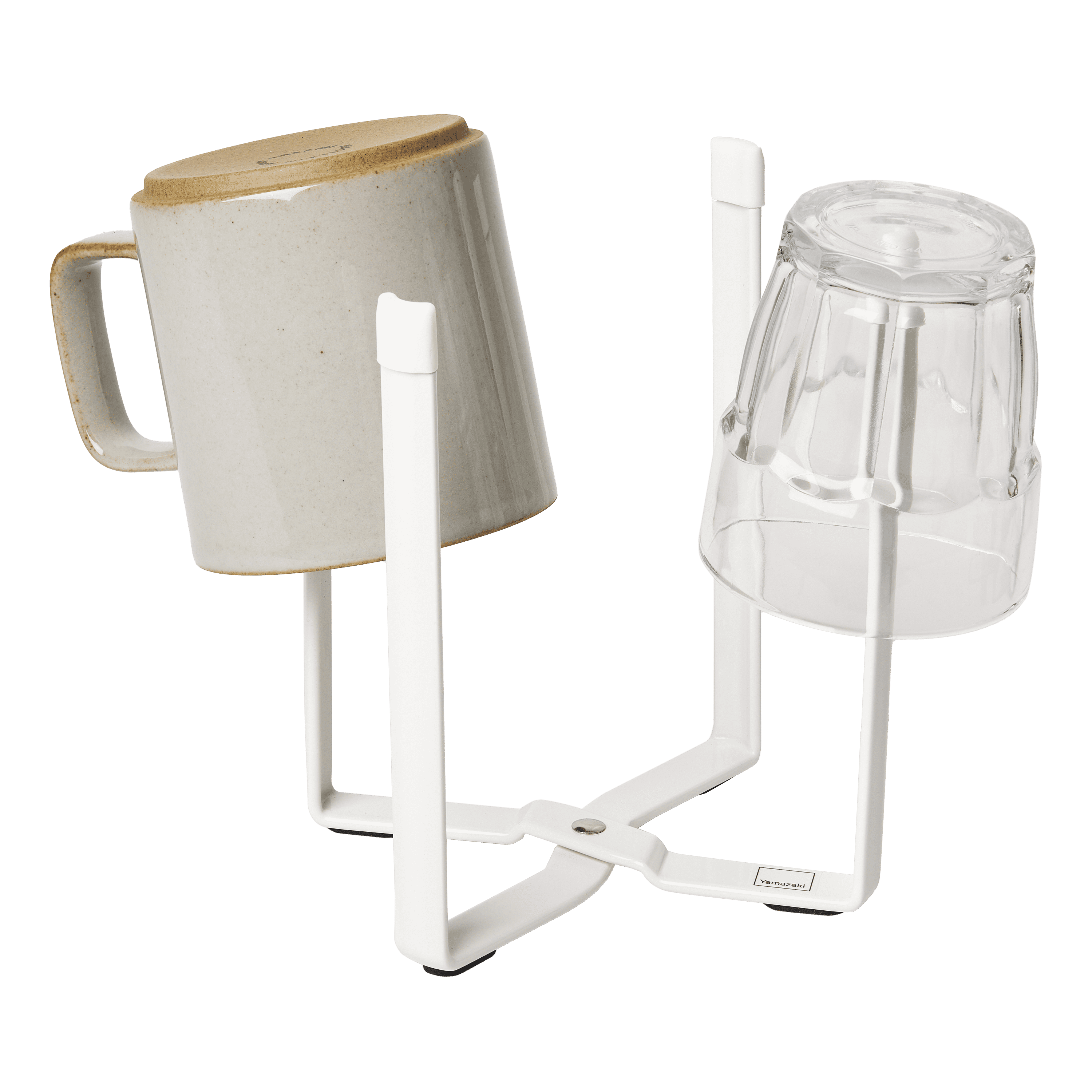 Compact White Plastic Multi-Compartment Bag Holder