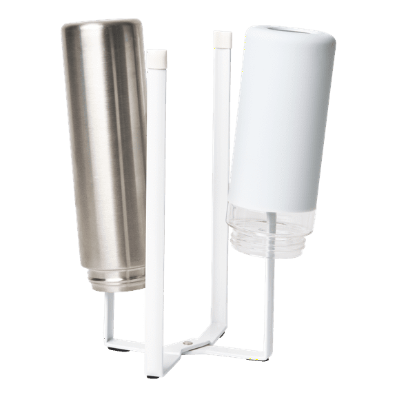 Yamazaki Home Collapsible Bottle Dryer, White, Steel, Water Resistant, No Assembly