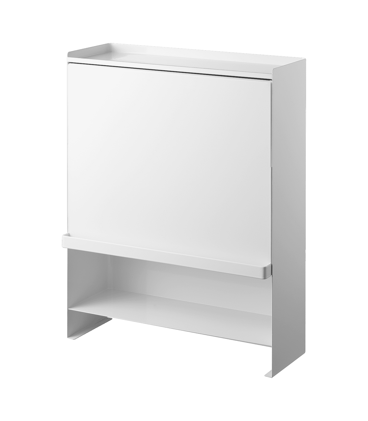 White Steel Concealable Magnetic Countertop Spice Rack