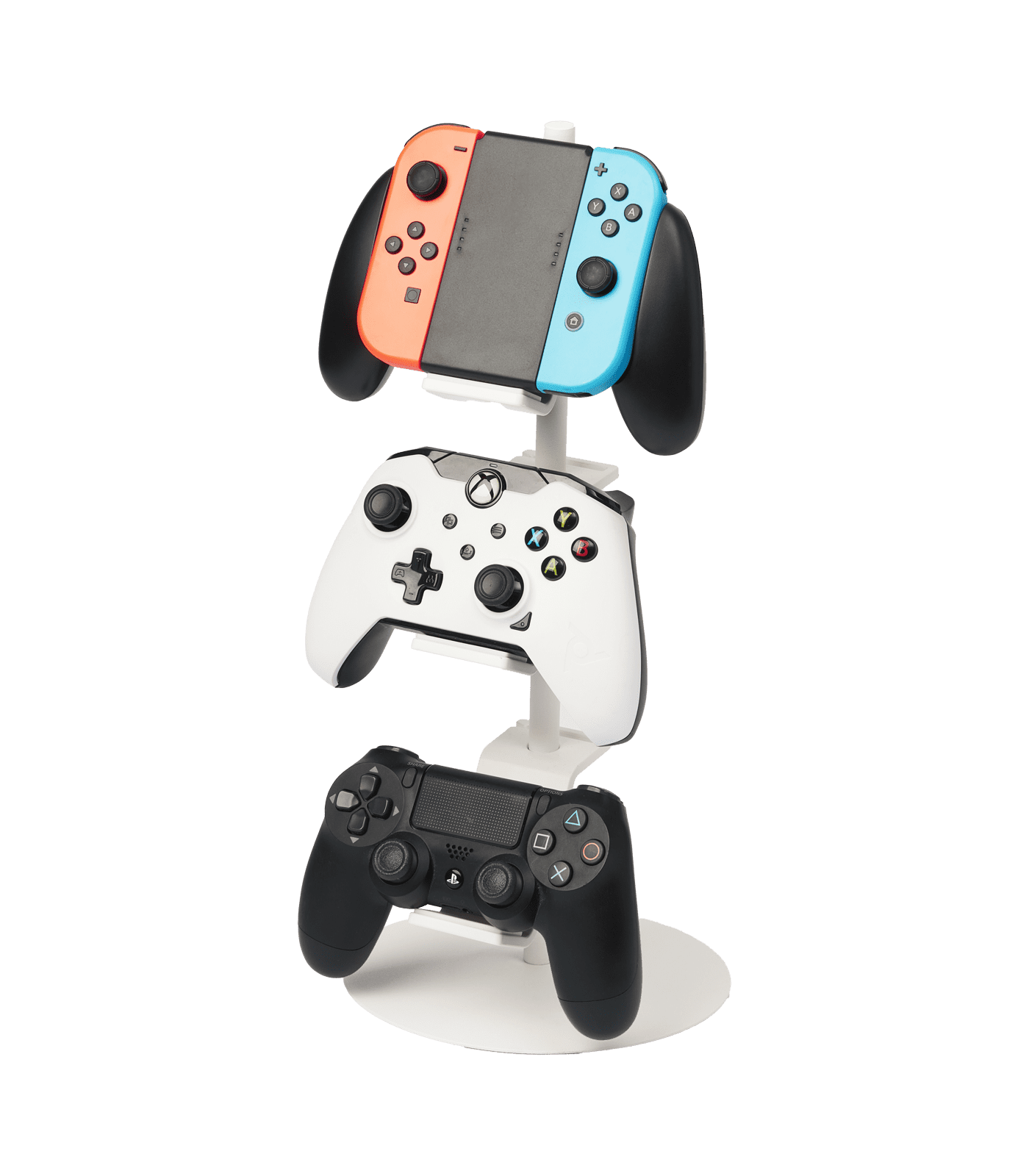 White Adjustable Steel Three-Tier Game Controller Stand