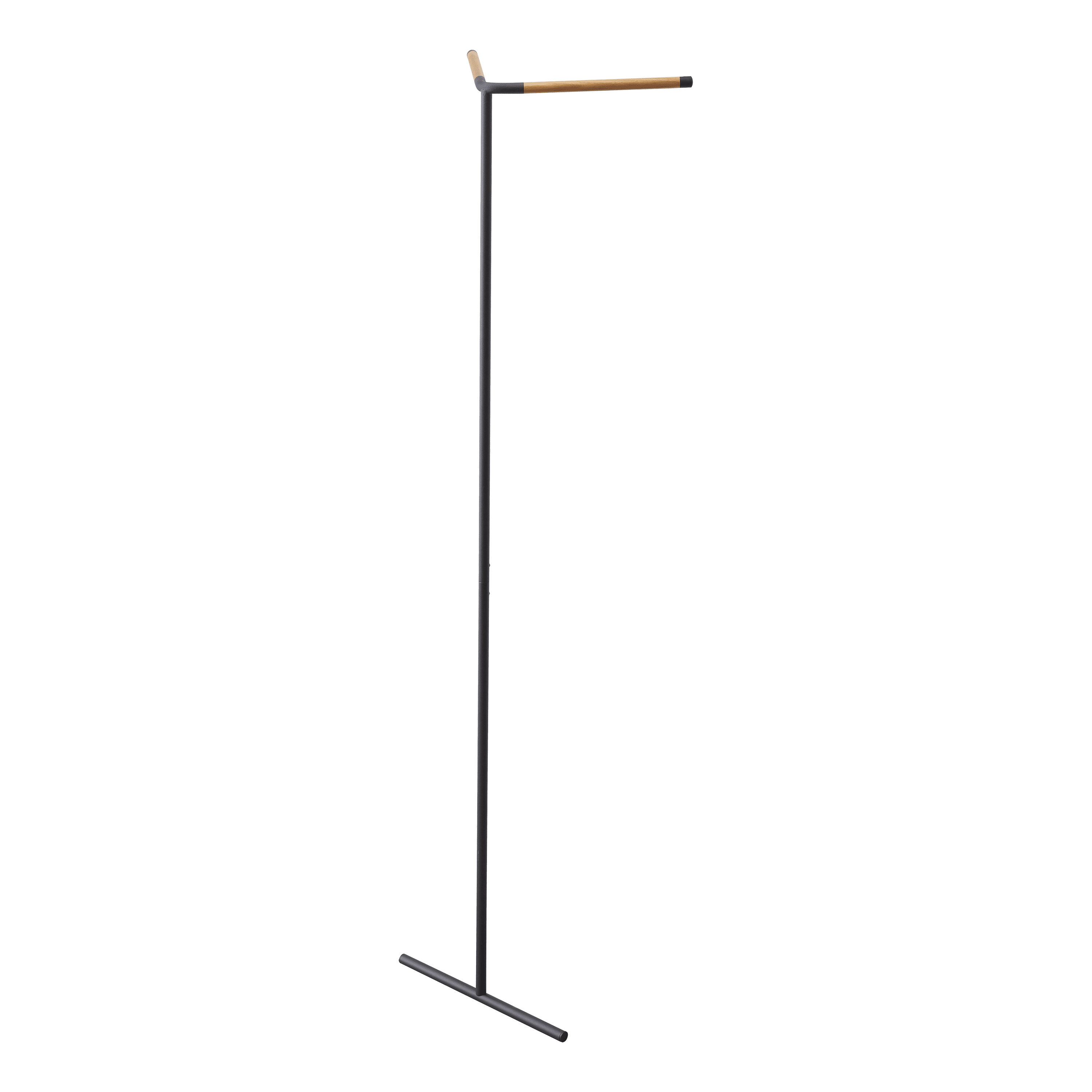 Black Steel and Wood Wall Mounted Coat Rack