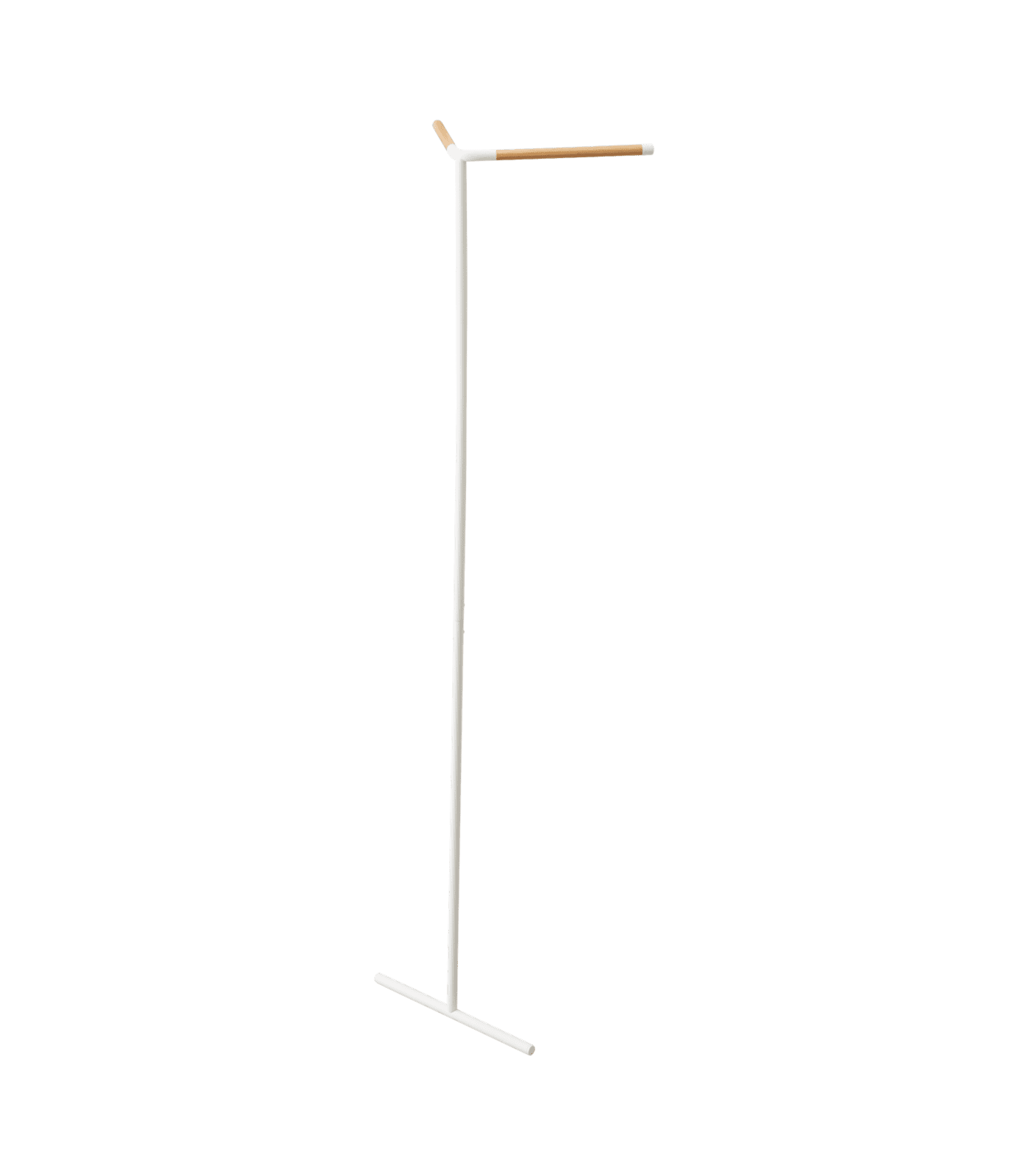 White Steel and Wood Wall Mounted Corner Coat Rack