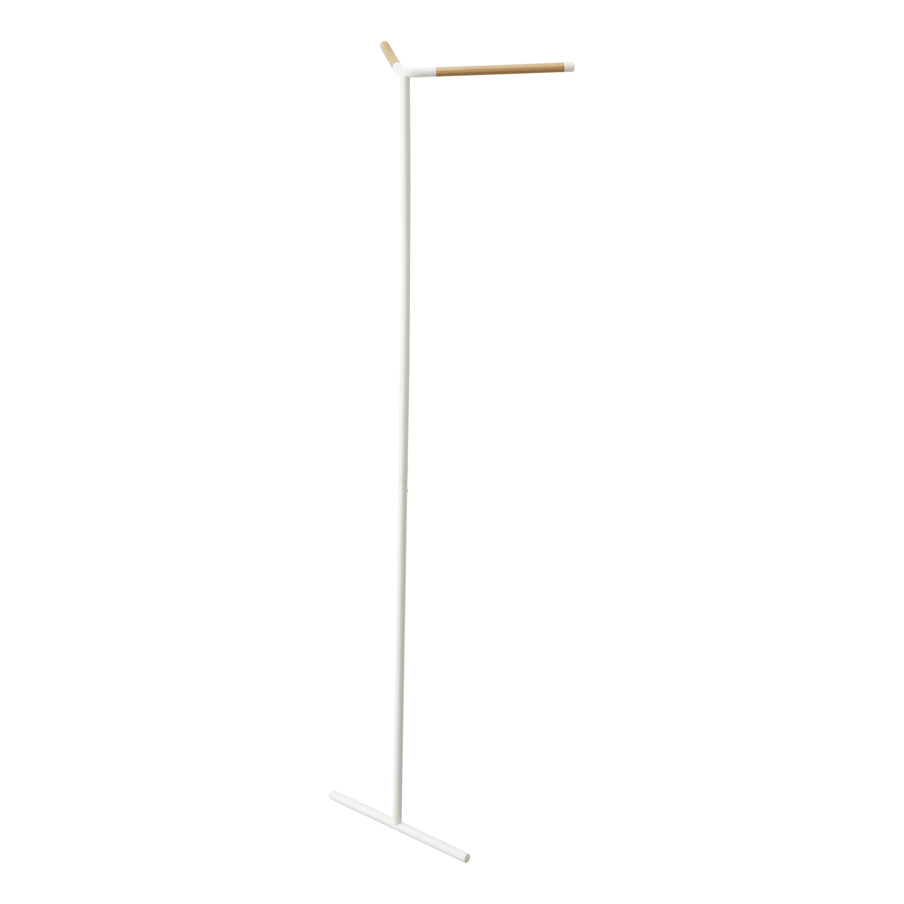 White Steel and Wood Wall Mounted Corner Coat Rack