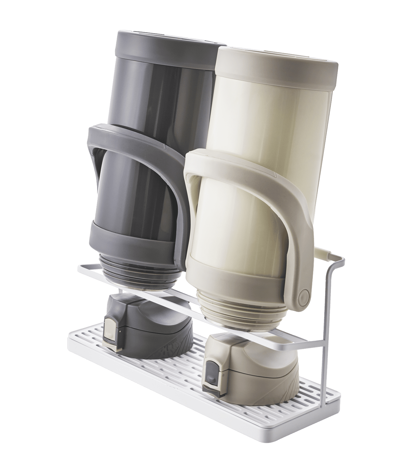 White Metal Compact Countertop Bottle Drying Rack