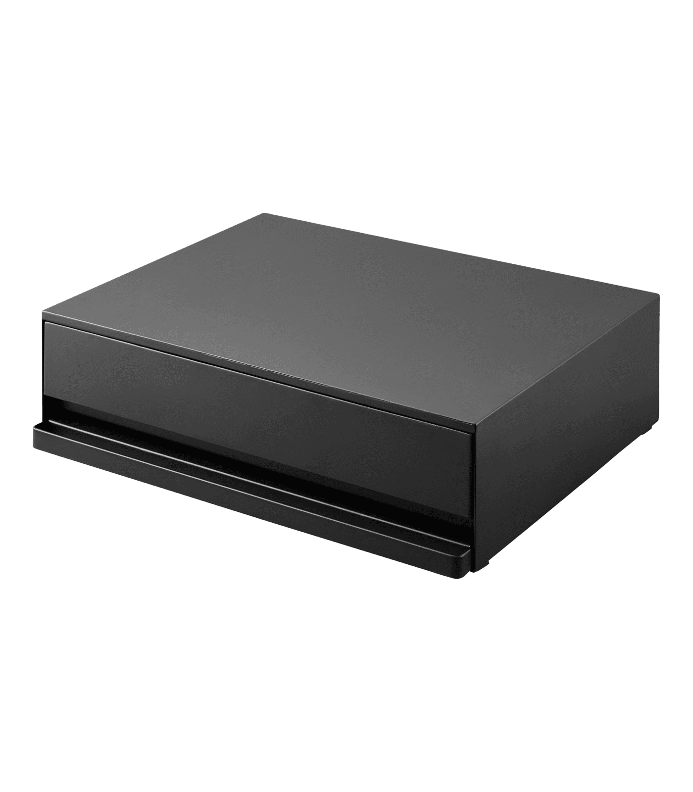 Black Steel Countertop Drawer with Pull-Out Shelf