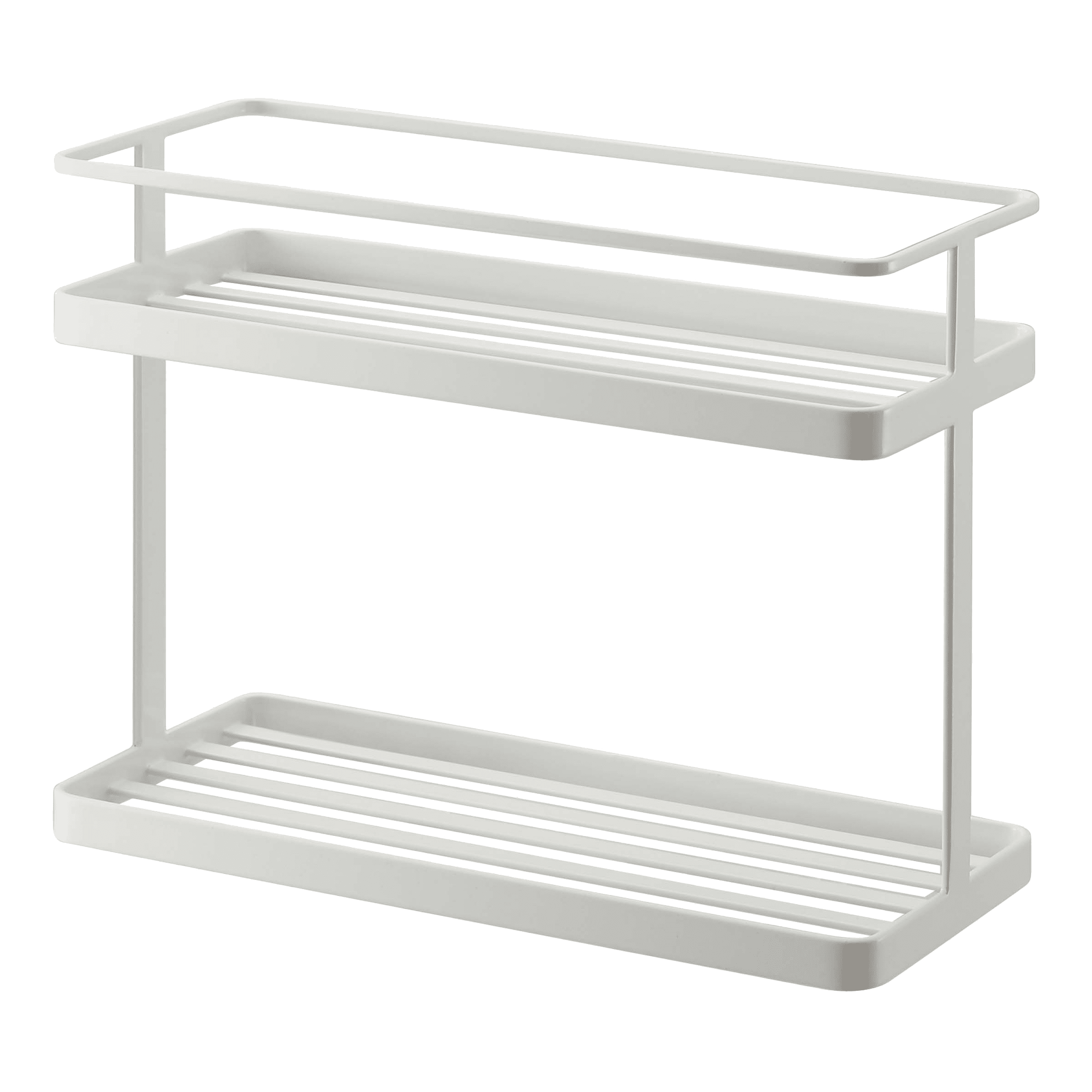 White Powder Coated Wooden Kitchen Countertop Spice Rack