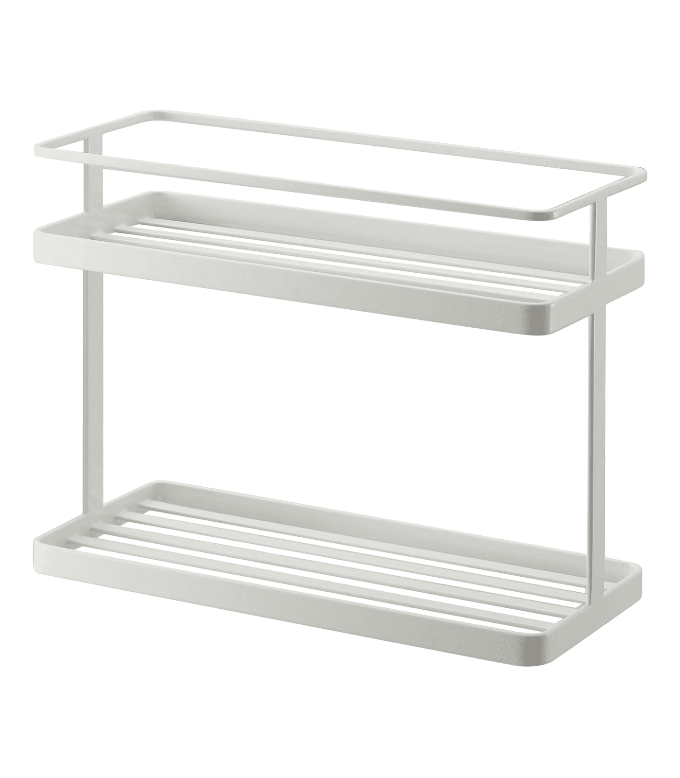 White Powder Coated Wooden Kitchen Countertop Spice Rack