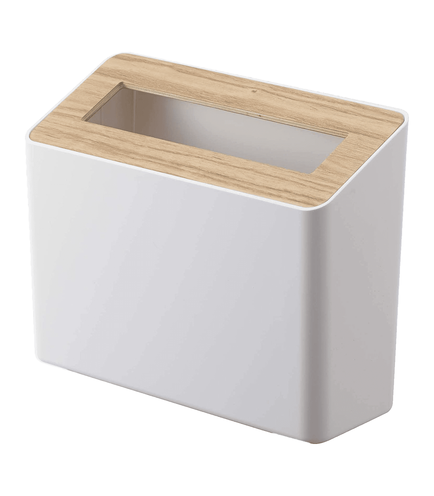 Ash & White Compact Tabletop Waste Bin with Removable Lid, 0.45 Gallons