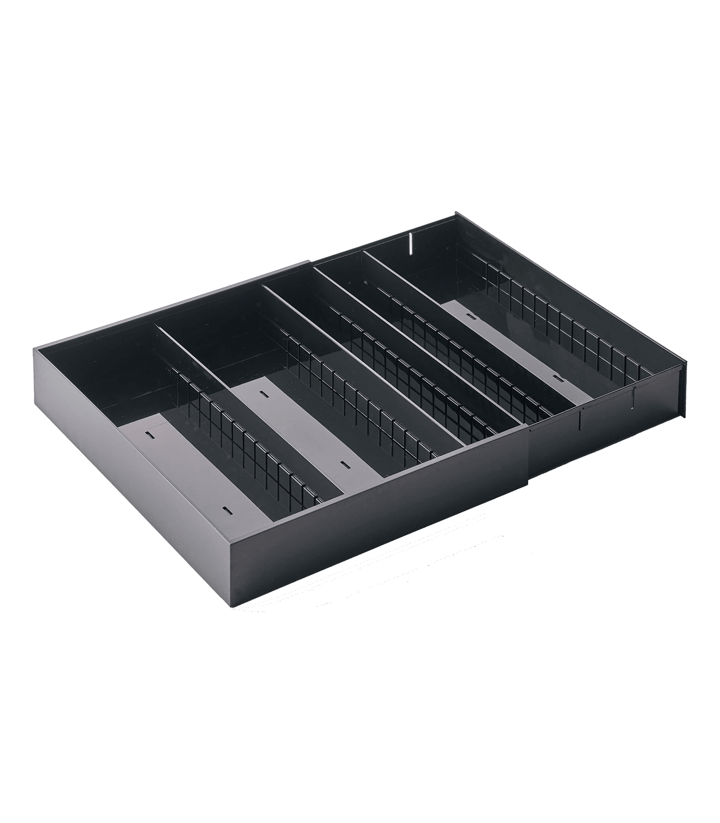 Yamazaki Home Tower Expandable Cutlery Tray - Black ABS Plastic