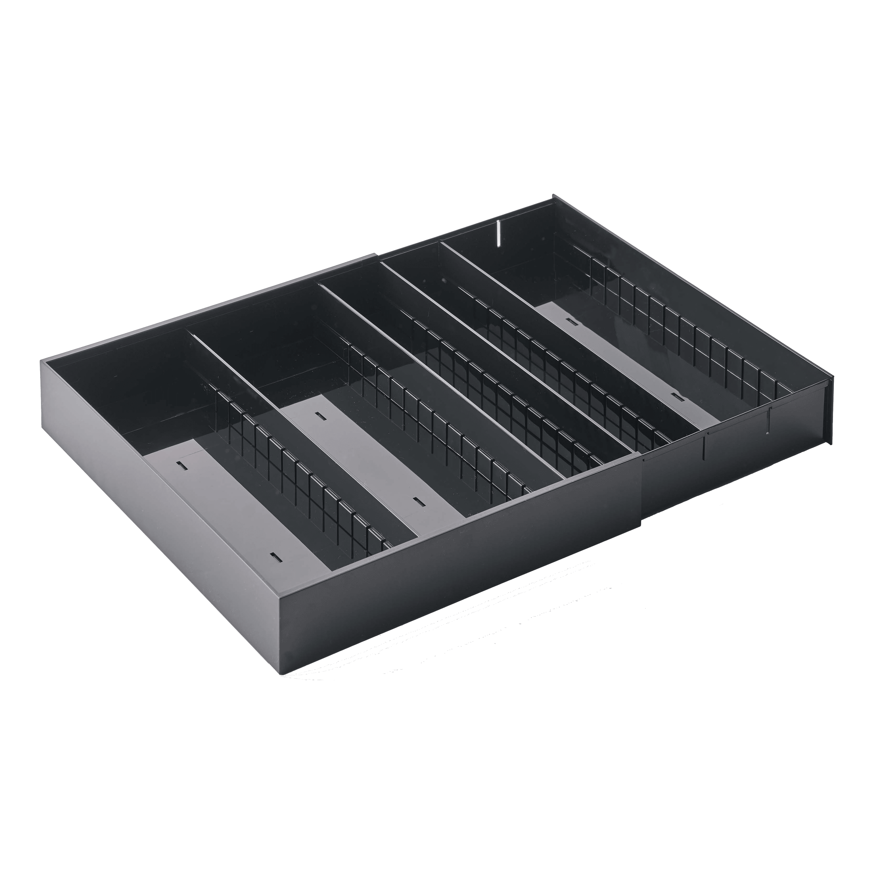 Yamazaki Home Tower Expandable Cutlery Tray - Black ABS Plastic