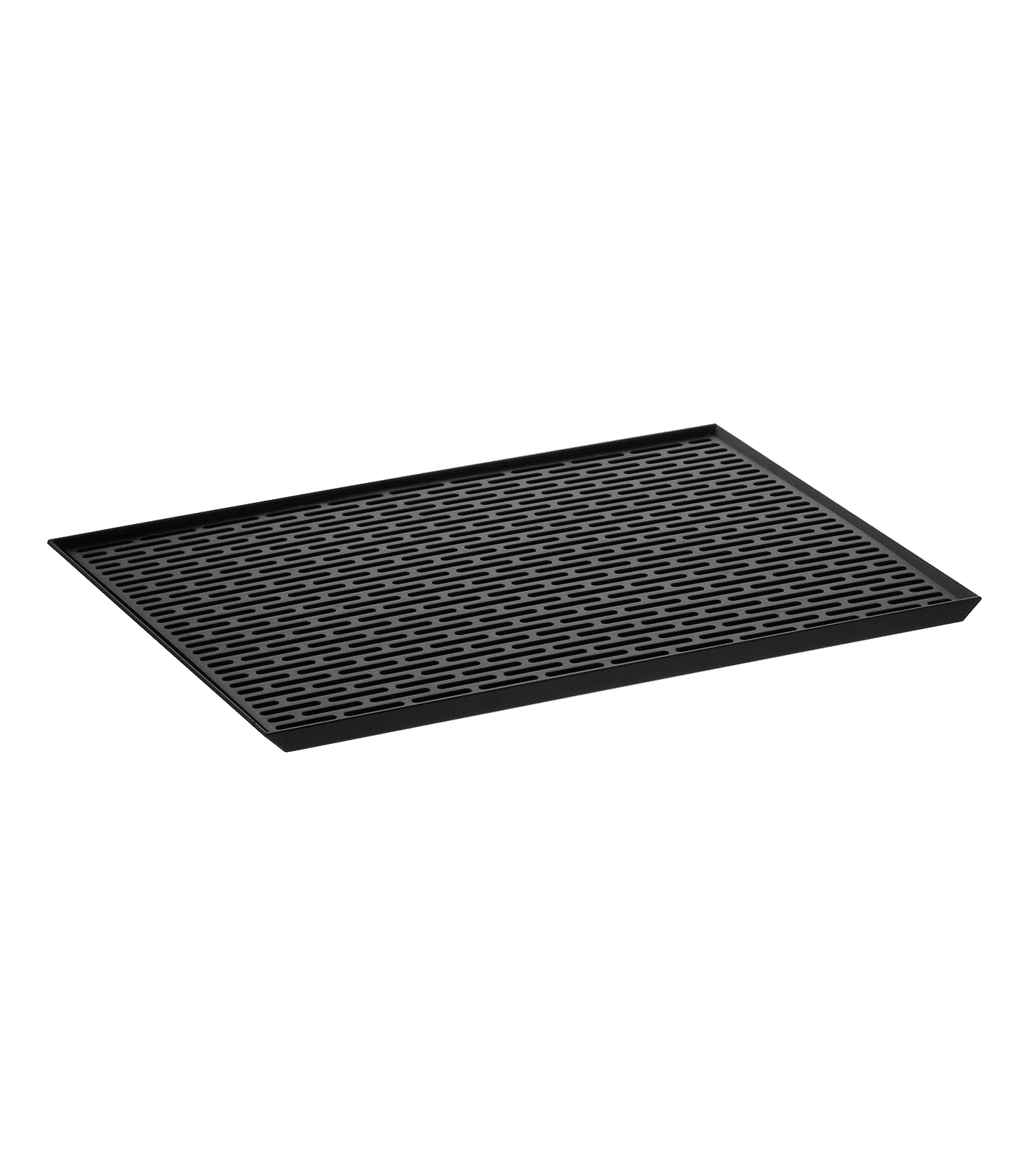 Sleek Black ABS-Resin Sink-Side Dish Drainer Tray, 12x17 Inches