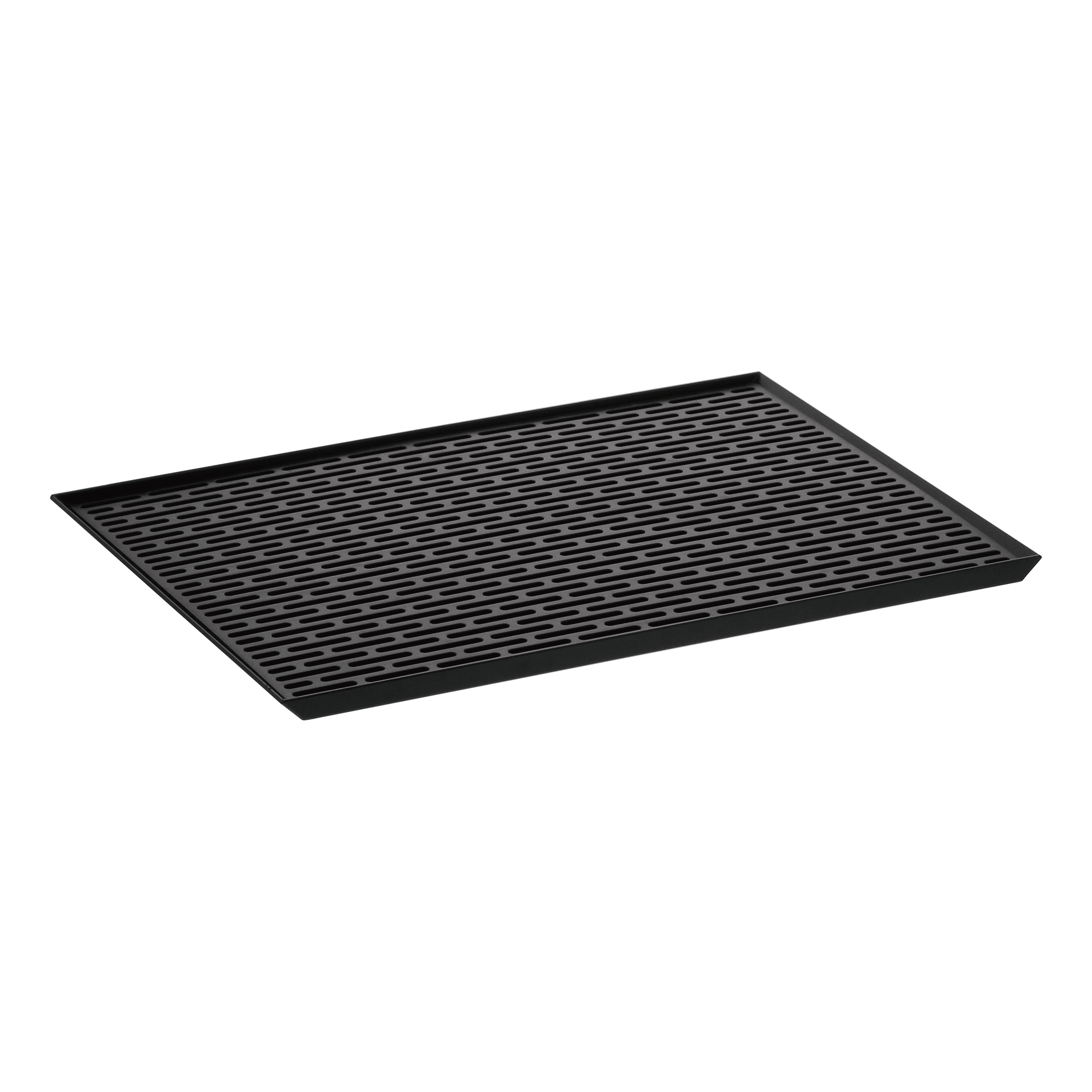 Sleek Black ABS-Resin Sink-Side Dish Drainer Tray, 12x17 Inches