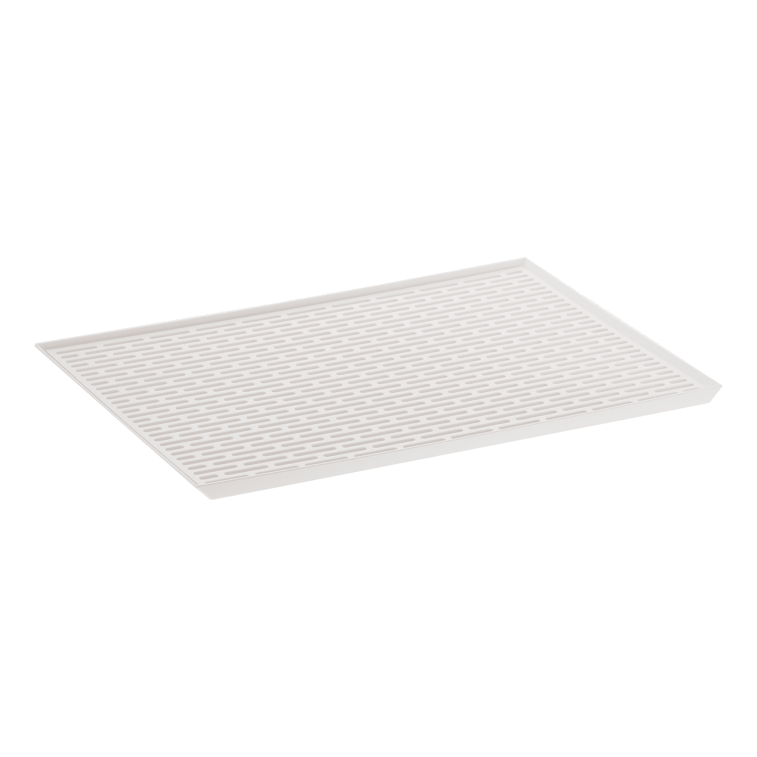 White Plastic Slim Kitchen Dish Drainer Mat
