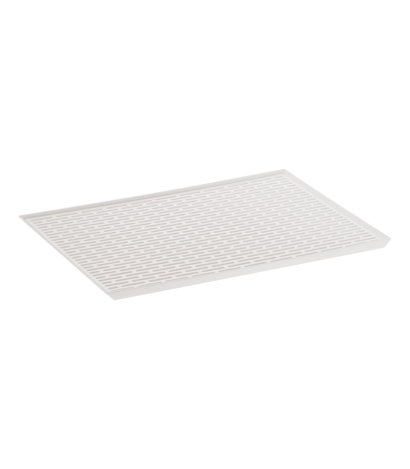 White Plastic Slim Kitchen Dish Drainer Mat