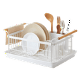 thumbnail image 1 of Yamazaki Home Dish Rack, Gray, Steel + Wood, Supports 22 pounds, Drainer Tray, Handles, Utensil Holder, Water Resistant, No Assembly, 1 of 8
